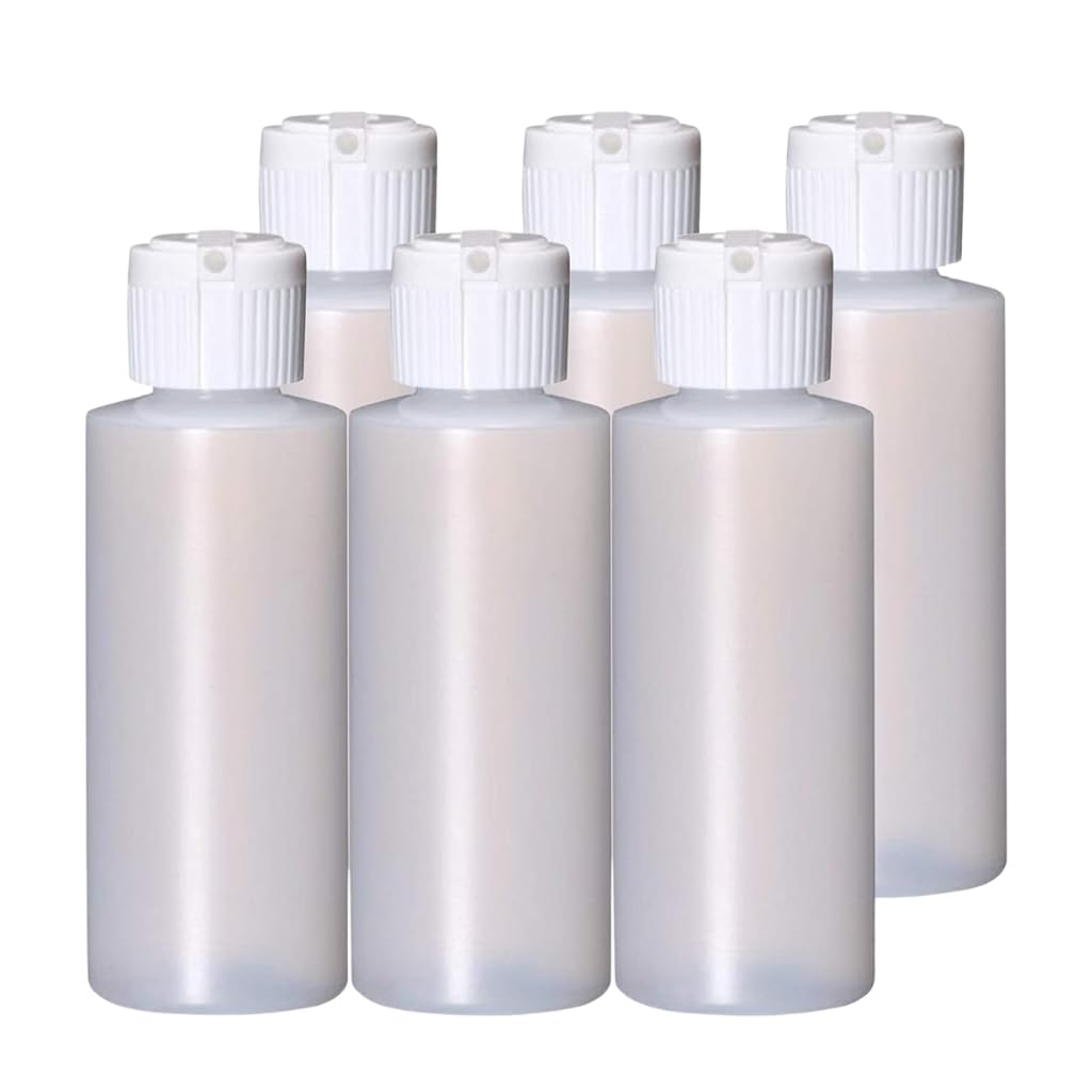 ONISAVINGS 8 Oz (Pack Of 6) Plastic Cylinder Bottles Flip Top Cap BPA-Free