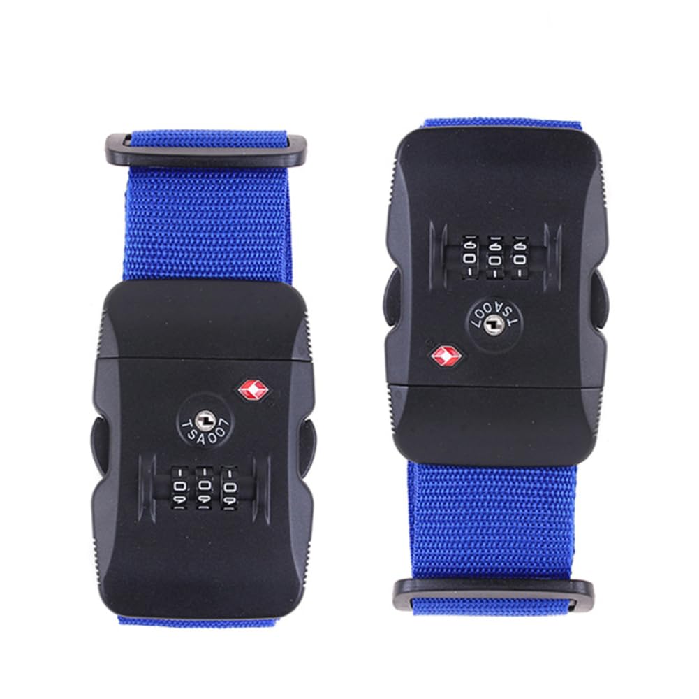 Travel Luggage Strap Adjustable Suitcase Packing Belt with TSA Combination Lock 2 Pack Red&Black 2P