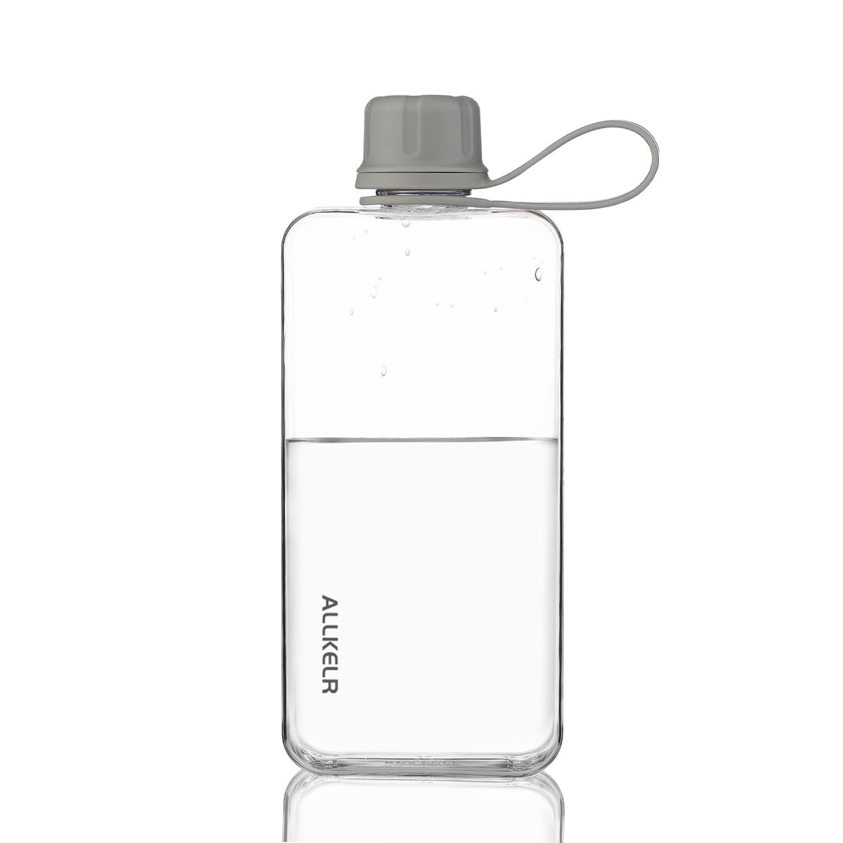 Portable Flat Water Bottle, 17 oz, White