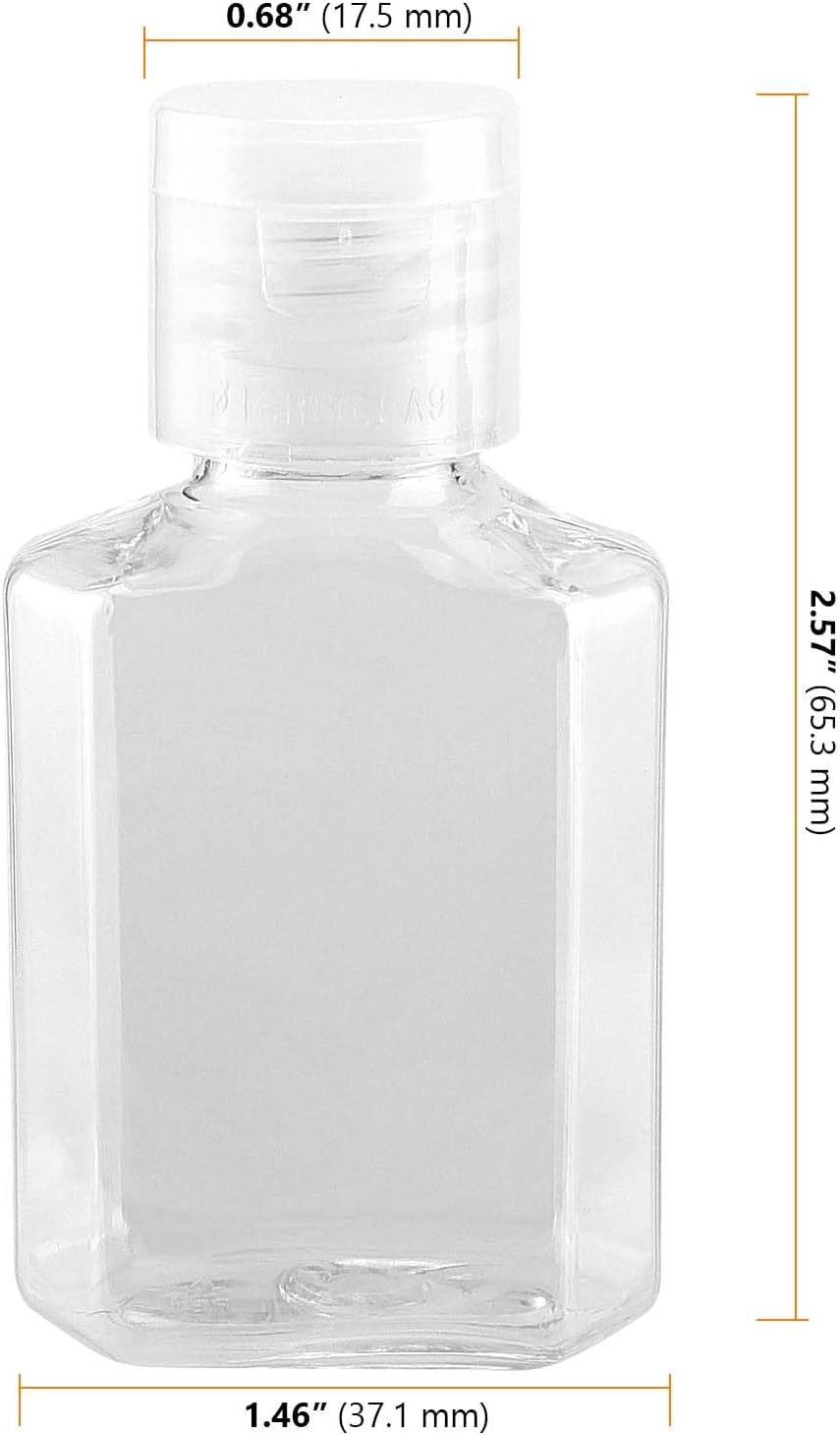 SEUNMUK 60 Pcs 1oz / 30ml Mini Plastic Bottles, Portable Clear Plastic Travel Bottles with Flip Cap, Empty Hand Sanitizer Bottle for Travel Business Trip Dispensing Toiletry