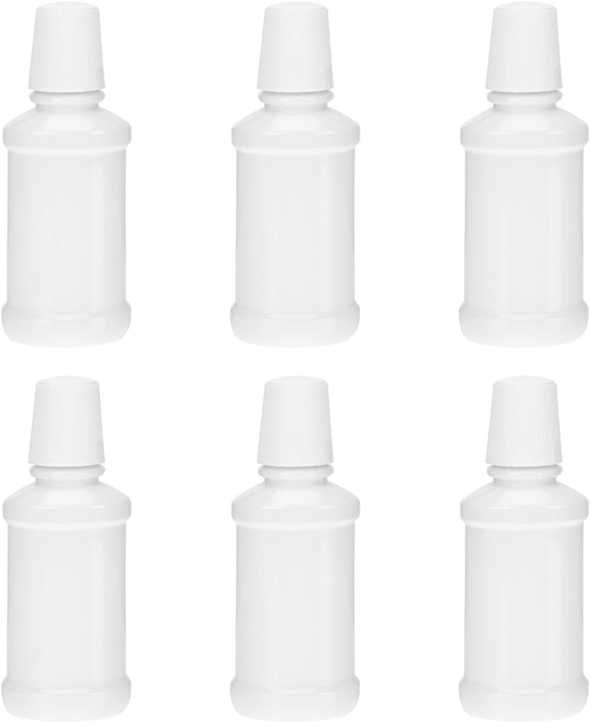 NOLITOY 6 Pack Empty Mouthwash Bottle Containers Travel Refillable Flat Mouthwash Bottle for Oral Care Pet Portable 6.29 X 2.67 X 1.49 in for Liquids