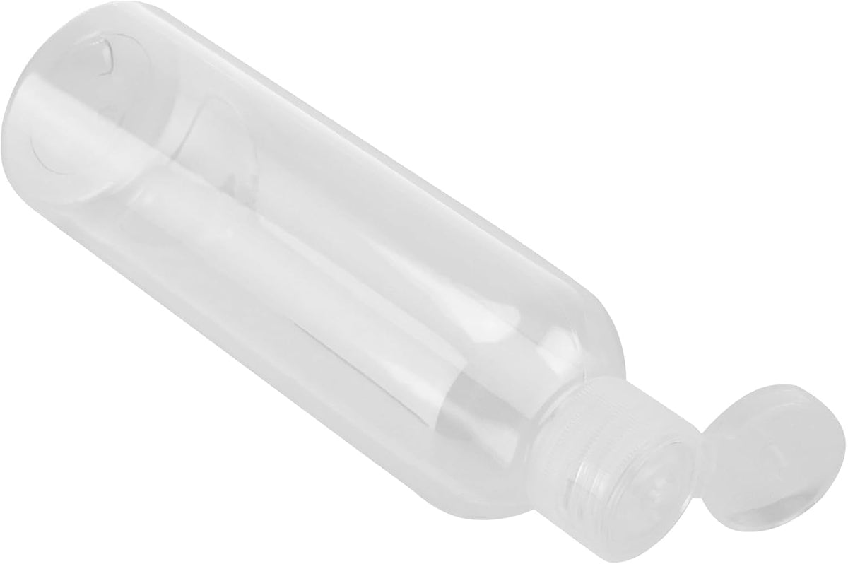 MOUYAT 50 Pack 4oz Clear Plastic Flip Cap Bottles, 120ml Empty Small Squeeze Travel Size Bottles, Mini Refillable Flip Cap Travel Size Sample Containers for Lotion, Cream and Toiletries