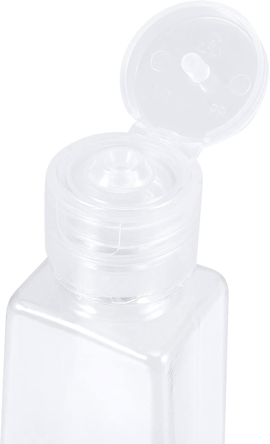 JAPCHET 100 PCS 1 oz Clear Plastic Travel Bottles with Flip Cap, Travel Size Refillable Flip Top Bottles, Small Portable Flip Cap Containers for Liquid, Lotion, Essential Oils, Shampoo and Toiletries