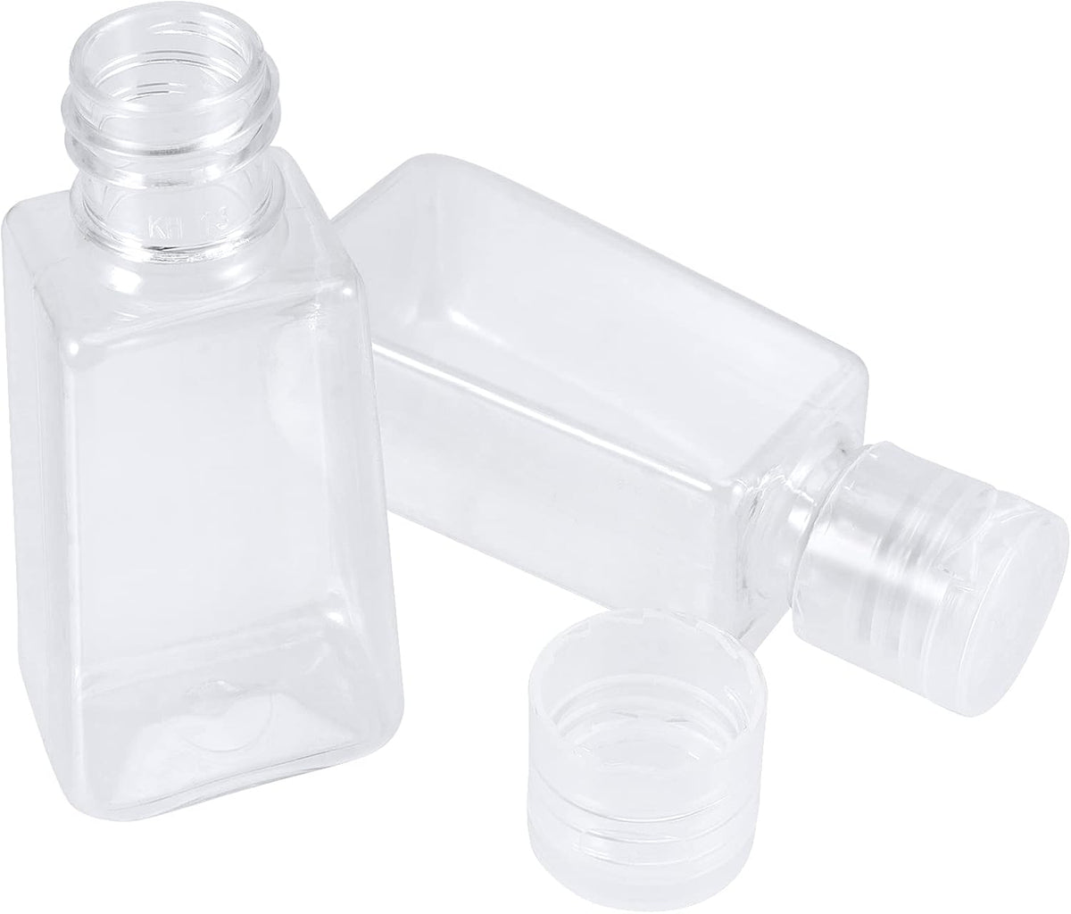 JAPCHET 100 PCS 1 oz Clear Plastic Travel Bottles with Flip Cap, Travel Size Refillable Flip Top Bottles, Small Portable Flip Cap Containers for Liquid, Lotion, Essential Oils, Shampoo and Toiletries