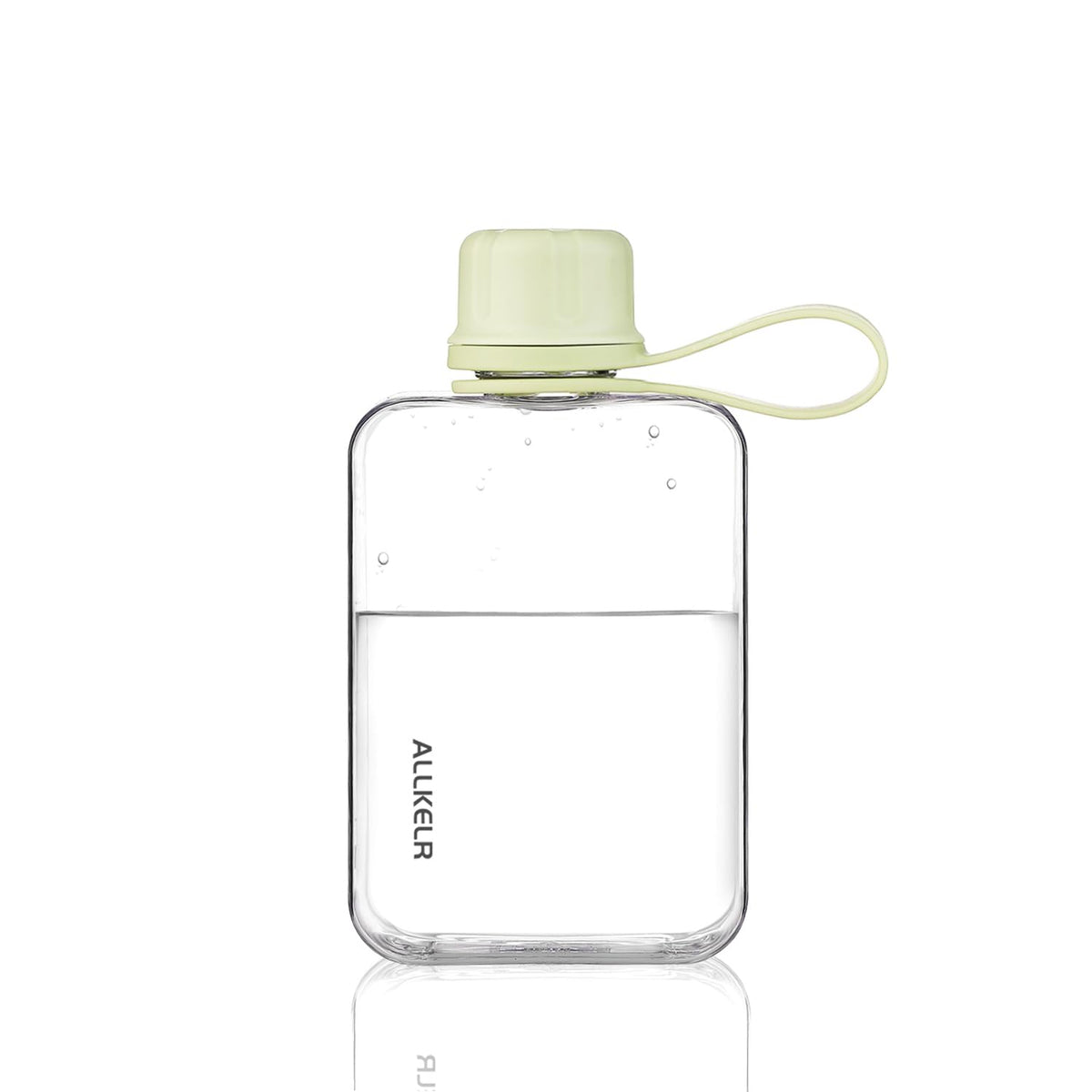 Portable Flat Water Bottle, 17 oz, White