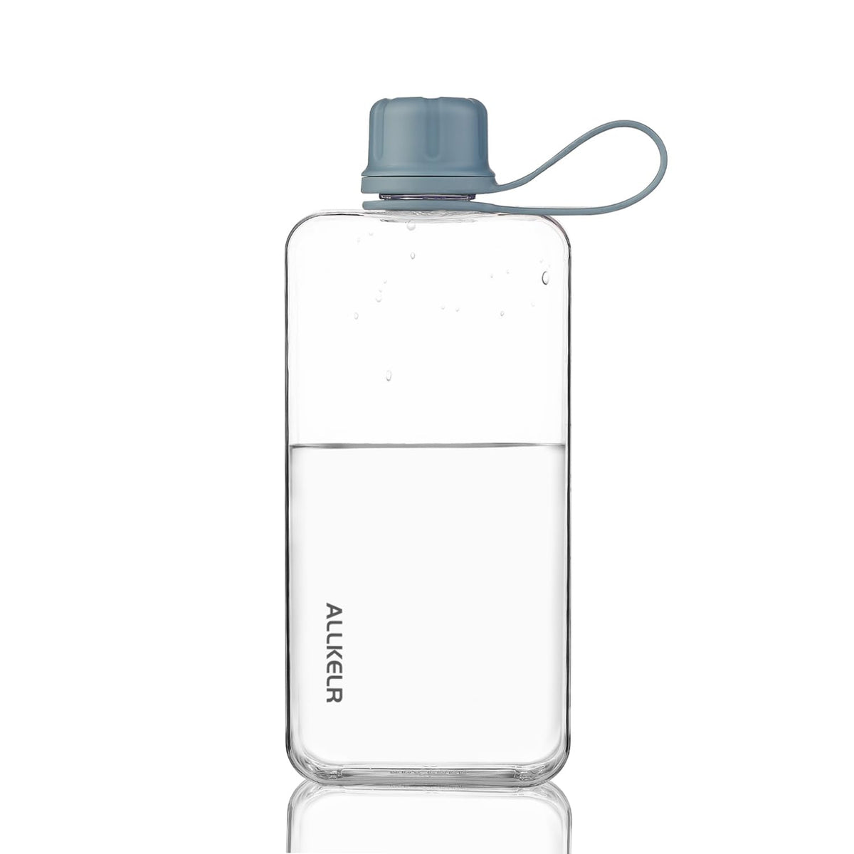 Portable Flat Water Bottle, 17 oz, White