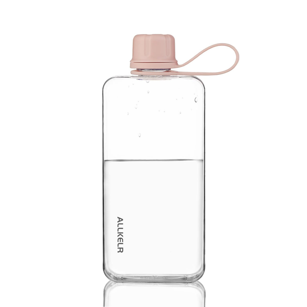 Portable Flat Water Bottle, 17 oz, White