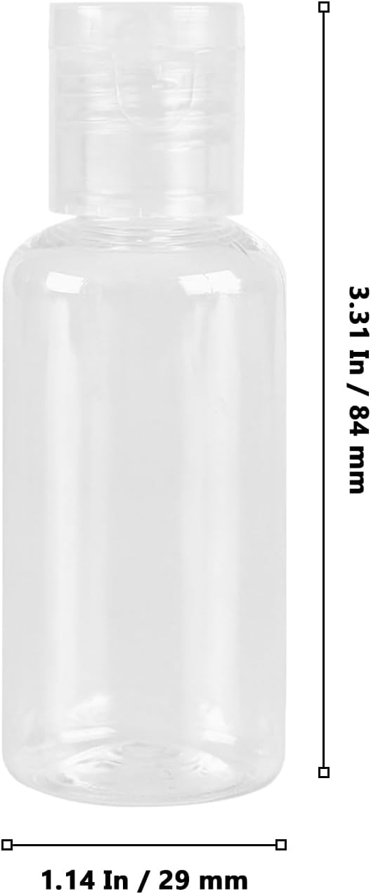 200 Pcs 1 OZ Plastic Bottles,Refillable Travel Bottles with Flip Cap, Clear Empty Travel Size Containers for Liquid Shampoo Lotion Cream