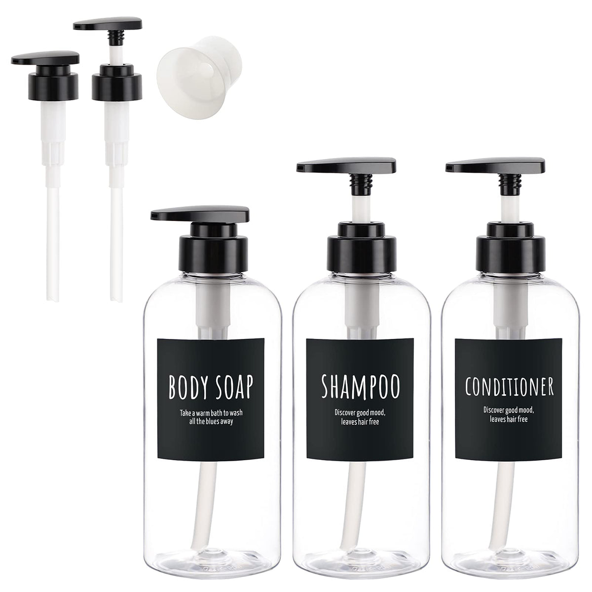 Segbeauty Shampoo and Conditioner Dispensers, 10oz Refillable Pump Bottles for Shower 300ml Body Wash Shampoo Dispenser 3 Packs Empty Plastic Press Bathroom Liquid Body Soap Gel Lotion Dispenser Blue