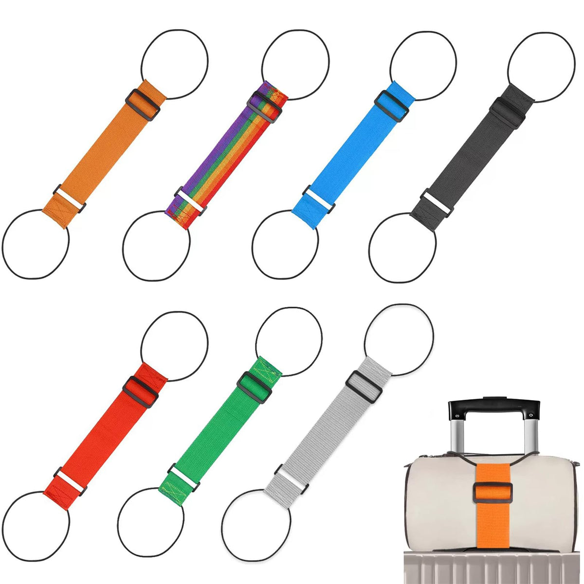 Luggage Straps, Elastic Travel Straps for Securing Luggage, Suitcase & Bag Organizer, Adjustable Hold-Down Straps for Travel Accessories, Carry-On, Checked Bags, Ideal for Travelers (4PCS)