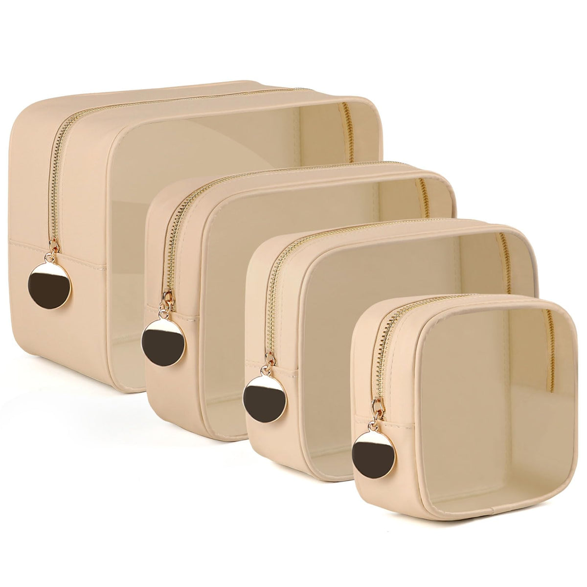 YOPCDJ 5PCS Diaper Bag Organizer Pouch Set, TSA Approved Toiletry Bag,Clear Waterproof TPU Makeup Bag Set Travel Organizer Bags for Women and Kids