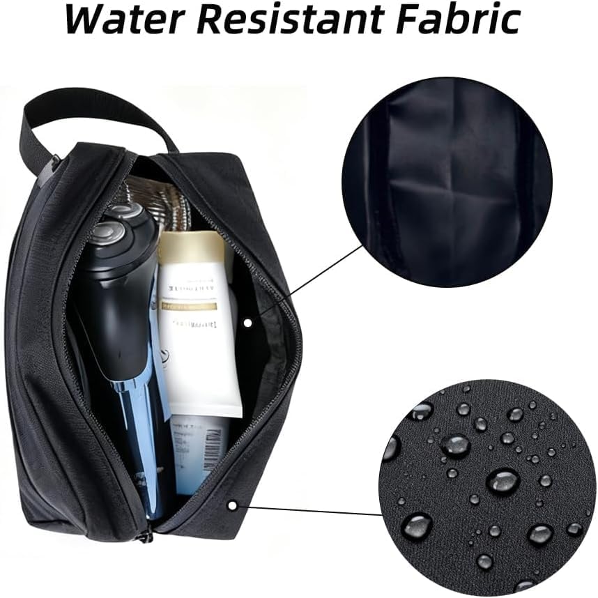 Men's Toiletry Bag, Travel Toiletry Organizer Kit Water-resistant Shaving Bag for Toiletries Accessories, Door Room Essentials, Black-medium (Black)