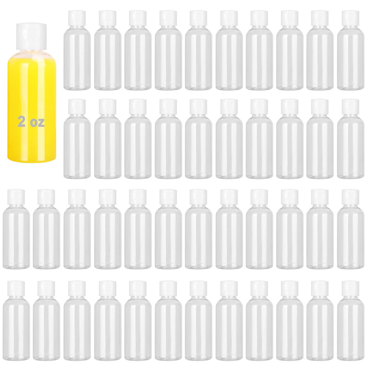 100 Pack 4 oz Plastic Squeeze Bottles with Top Flip Caps, Clear Empty Squeeze Bottles for Lotion, Travel-Friendly Clear Refillable Bottle, BPA-Free for Liquids and Personal Care