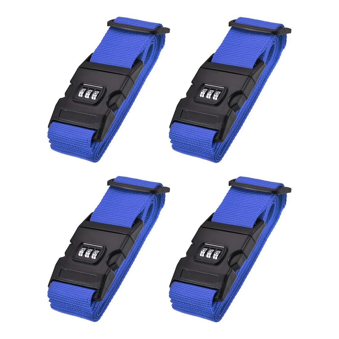 uxcell Luggage Straps Suitcase Belts with Buckle, Combination Lock, Adjustable Travel Packing Accessories