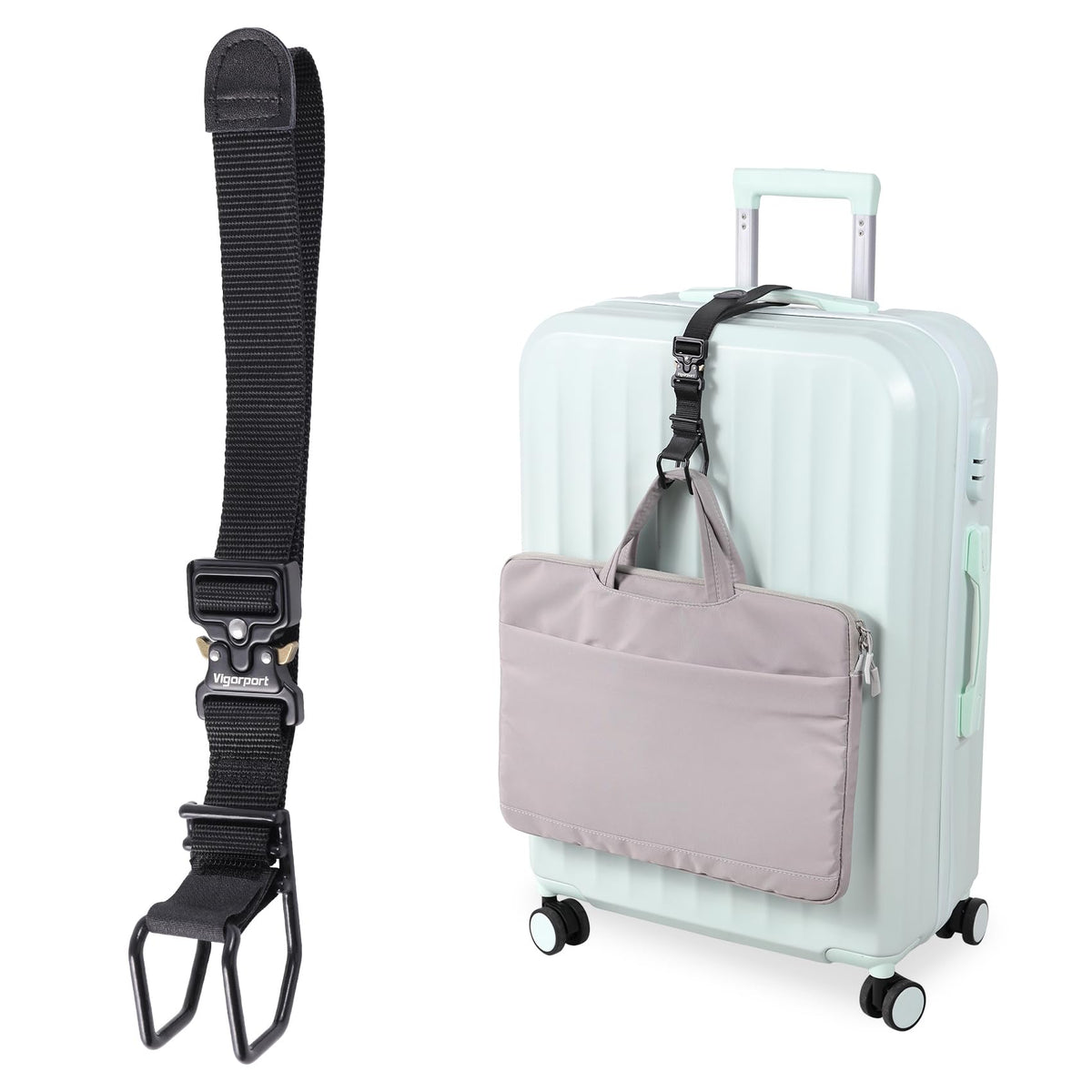 Vigorport Luggage Hook Strap, J Hook for Add A Bag Luggage Travel Essential