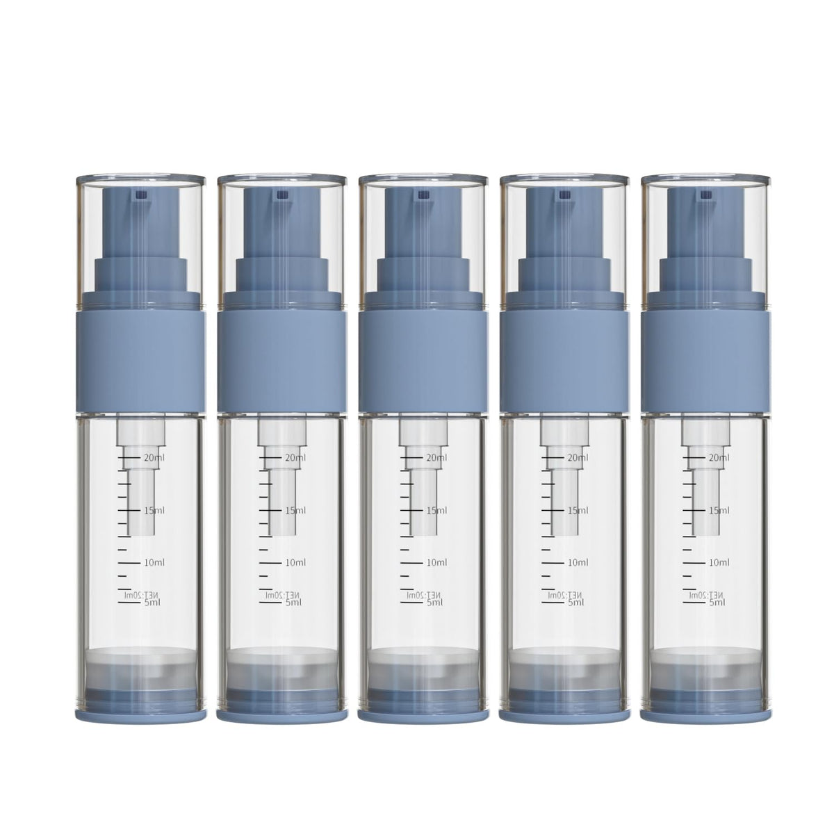 Travel Size Airless Pump Bottles 0.5oz/15ml, 5-Pack