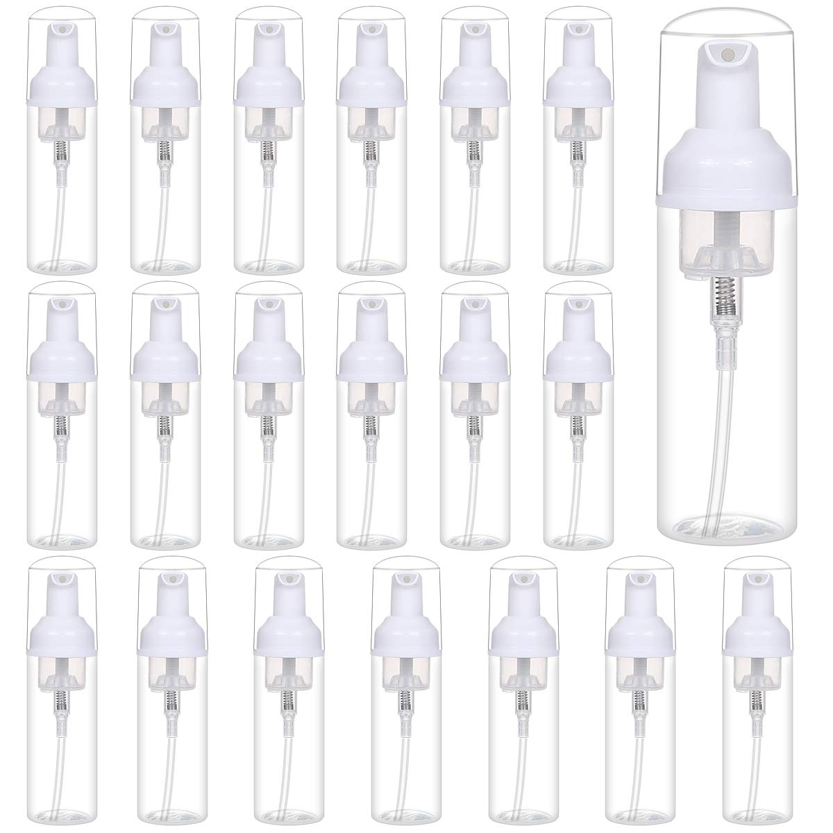 ROMROC 24PCS Travel Foam Pump Bottle Dispenser 2oz/60ml Lash Shampoo Bottle