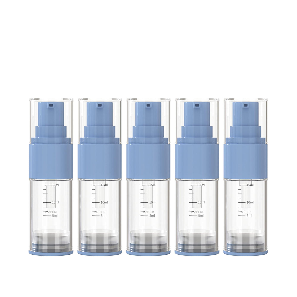 Travel Size Airless Pump Bottles 0.5oz/15ml, 5-Pack