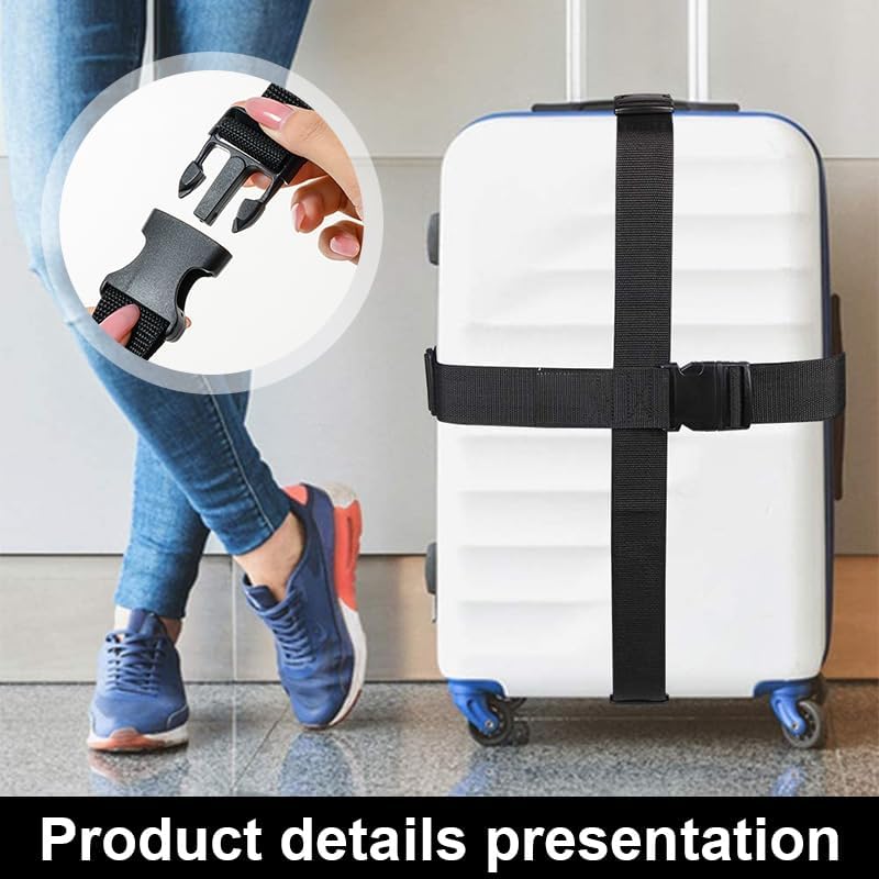 Luggage Straps Travel Suitcase Linking Belt Adjustable(Brown)