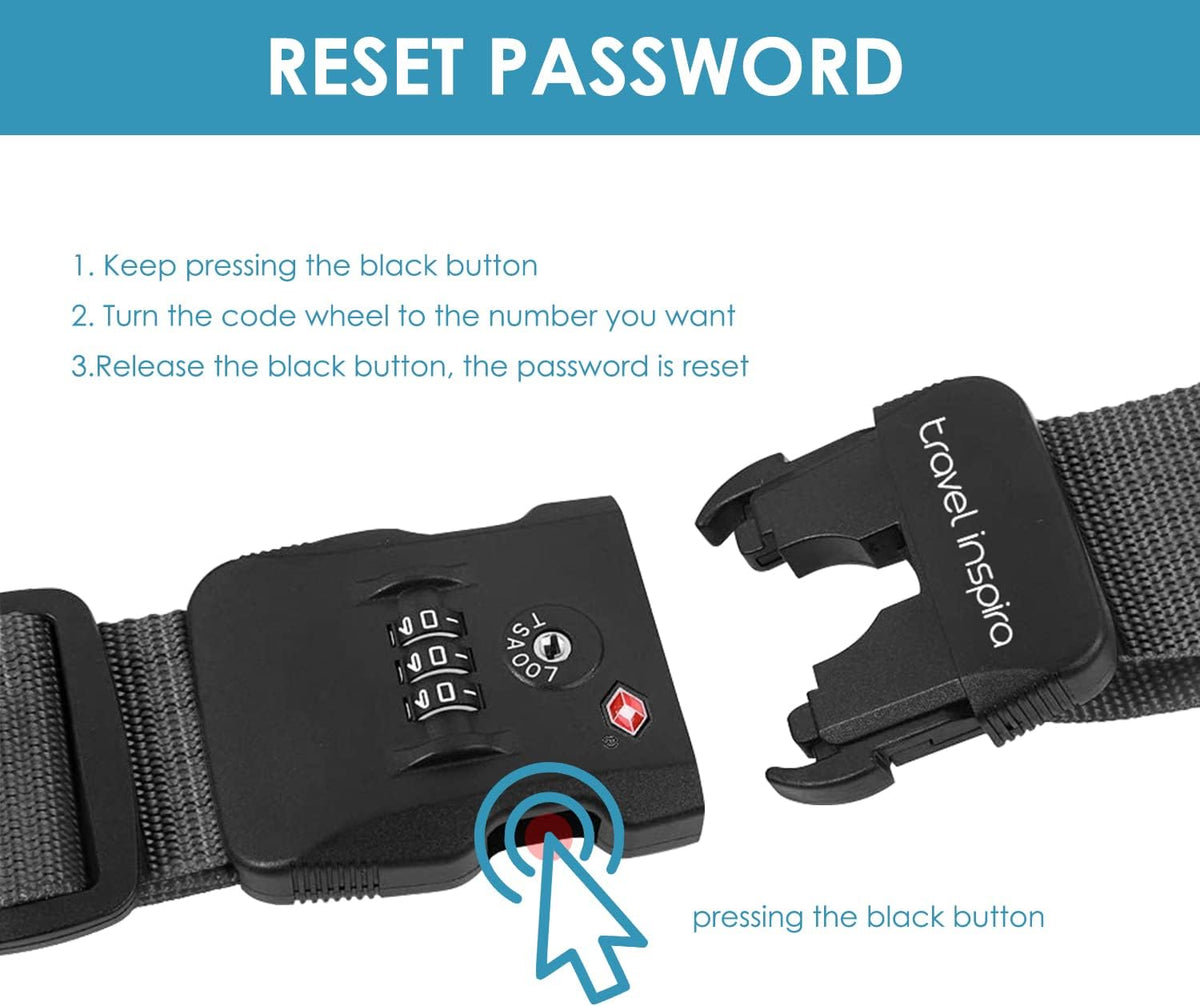 Travel Inspira Luggage Straps for Suitcases with TSA Lock