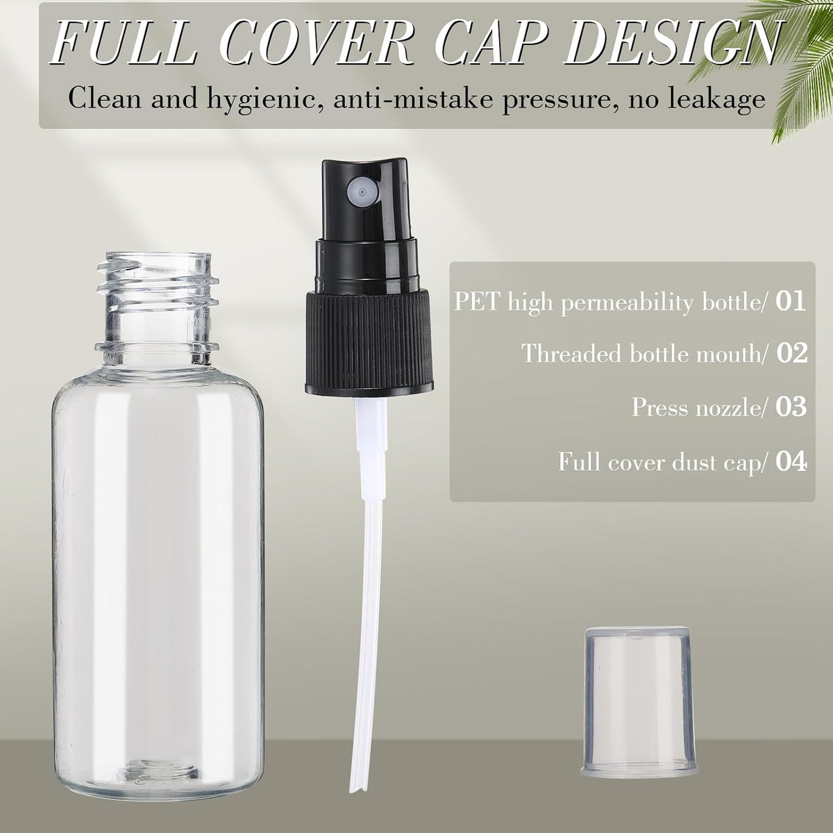 Maxcheck 200 Pcs Mini Clear Spray Bottles 1 oz Plastic Empty Travel Bottle Fine Mist Small Spray Containers with 5 Pcs Funnels Refillable Liquid Travel Container for Perfume Skin Toner (Black)