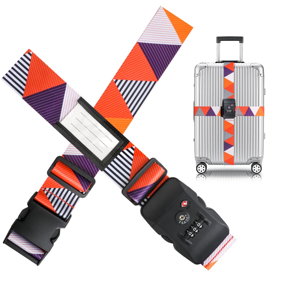 TSA Adjustable Travel Luggage Strap Suitcase Belt Travel Bag Accessories 1.96 in W x 6.23 ft L