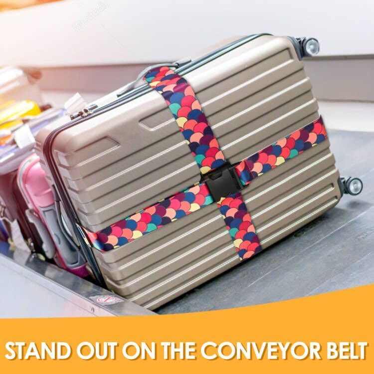 4 Pack Luggage Straps for Suitcases Adjustable Luggage Belt Suitcase Strap Travel Bag Accessories (Scales of Dragon(4 Pack))