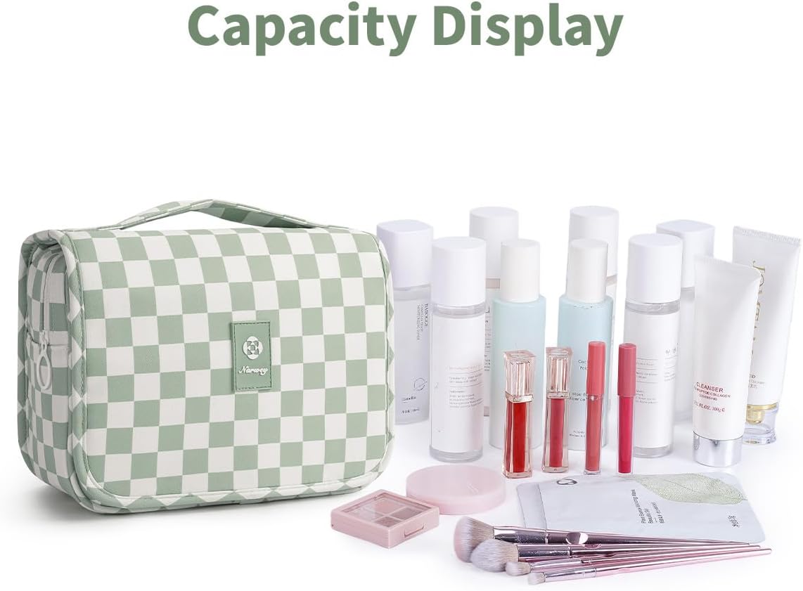 Narwey Hanging Travel Toiletry Bag for Kids Girls Women, Cute Makeup Bag