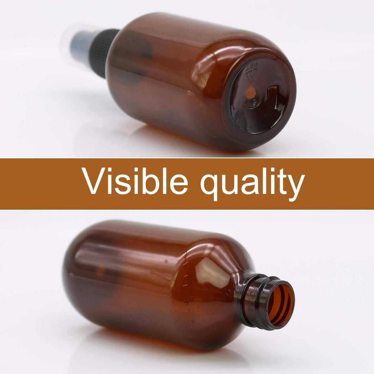 SYNTECSO 2oz Amber Plastic Spray Bottles, Fine Mist Water Bottle, 24 Pack