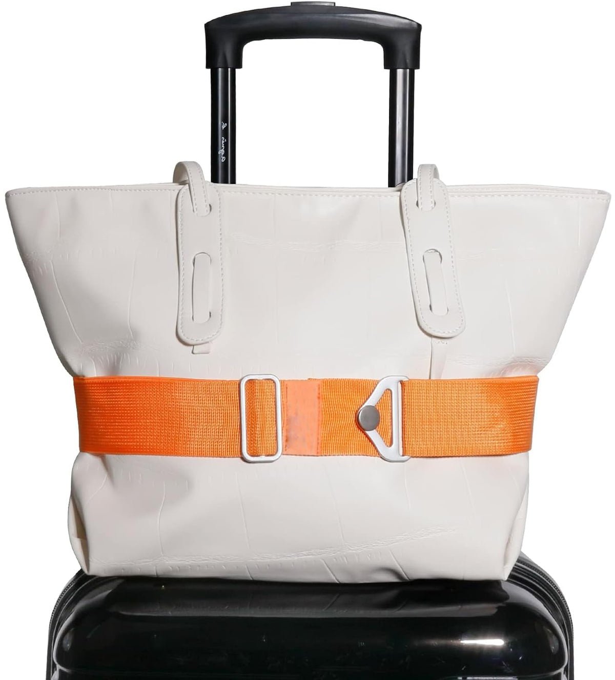 TOOVREN 2-in-1 Travel Belt for Luggage Straps Add a Bag Bungees Luggage Strap Over Handle Suitcases Belt for Carry On Bag Elastic Belt Adjustable Suitcase Strap Airport Travel Accessories Black