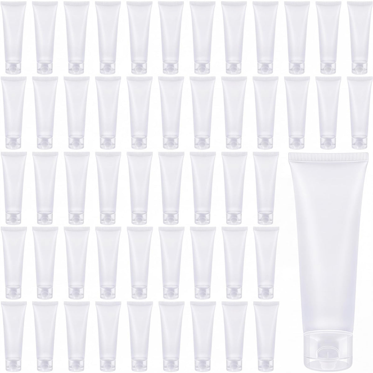 100 Ml/3.4 oz 50 Pcs Empty Refillable Squeeze Tubes,Transparent Cap