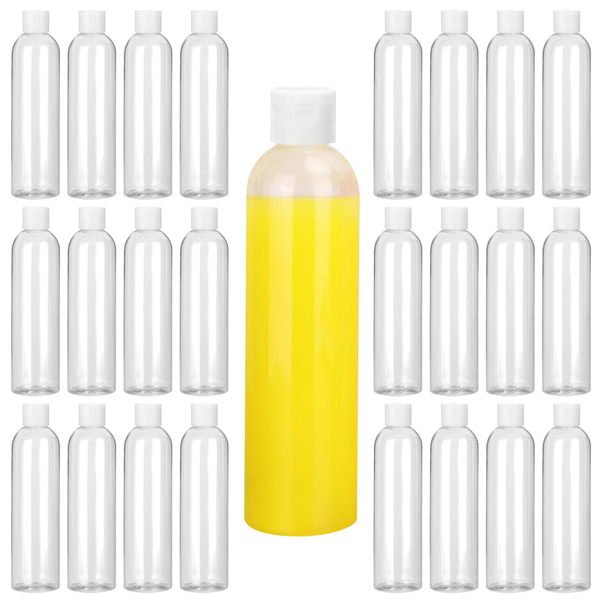 100 Pack 4 oz Plastic Squeeze Bottles with Top Flip Caps, Clear Empty Squeeze Bottles for Lotion, Travel-Friendly Clear Refillable Bottle, BPA-Free for Liquids and Personal Care