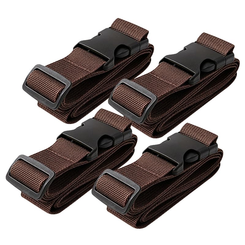 Luggage Straps Travel Suitcase Linking Belt Adjustable(Brown)