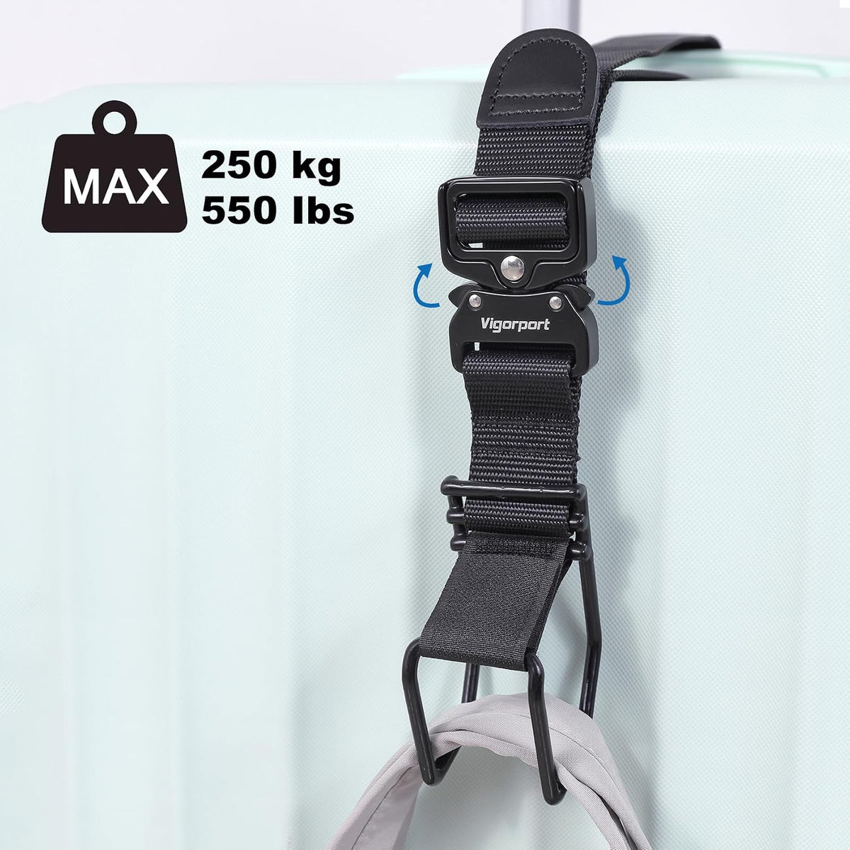 Vigorport Luggage Hook Strap, J Hook for Add A Bag Luggage Travel Essential