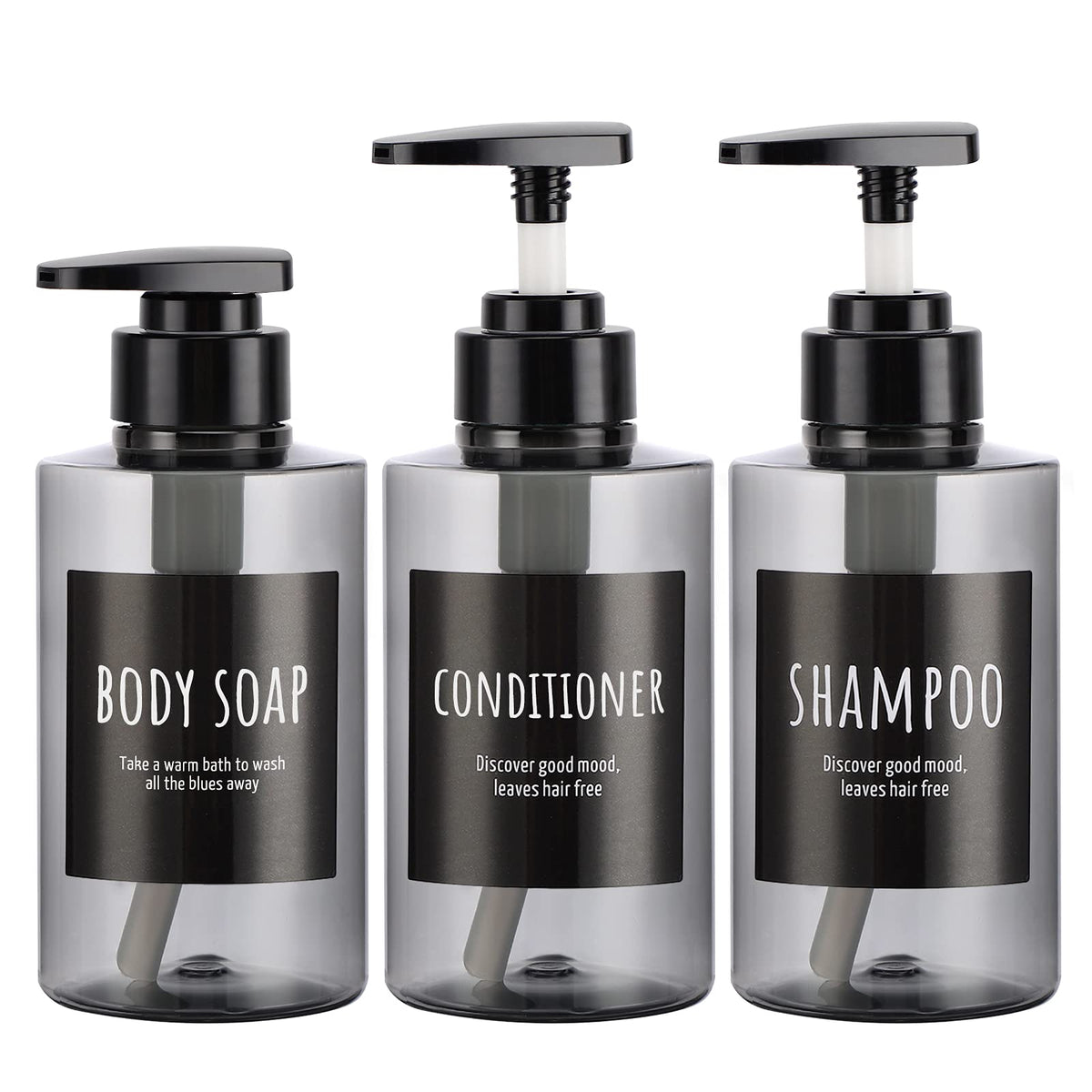 Segbeauty Shampoo and Conditioner Dispensers, 10oz Refillable Pump Bottles for Shower 300ml Body Wash Shampoo Dispenser 3 Packs Empty Plastic Press Bathroom Liquid Body Soap Gel Lotion Dispenser Blue