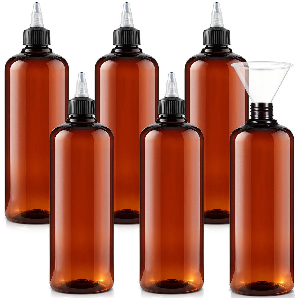 Barydat 24 Pcs 3 oz Squeeze Applicator Bottles for Hair Oiling, Amber
