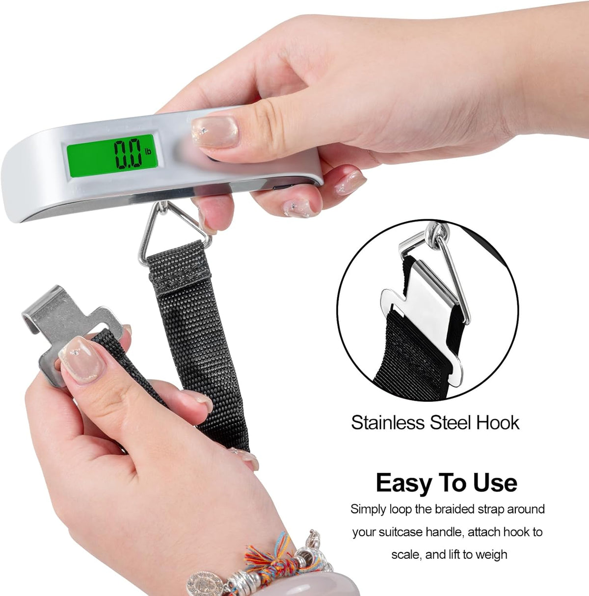 Luggage Straps for Suitcases - 4 pcs Travel Accessories, Heavy Duty Adjustable Suitcase Straps with Add a Bag Strap, Multi-Suitcase Luggage Connector Straps (Luggage Scale + 3 Pack Luggage Belt)