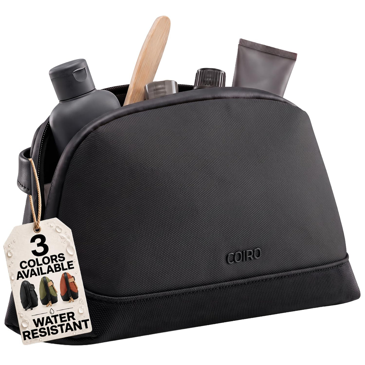 C Coiro Travel Toiletry Bag for Men and Women, Upright or Hanging Dopp Kit