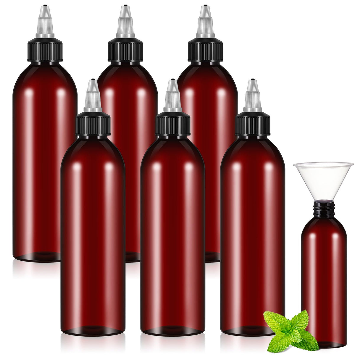 Barydat 24 Pcs 3 oz Squeeze Applicator Bottles for Hair Oiling, Amber