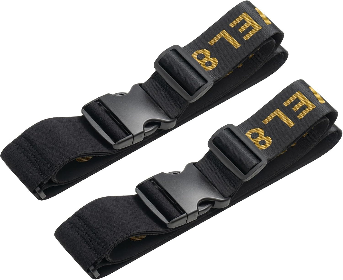LEVEL8 Luggage Straps Suitcase Belt Buckle Straps Add-A-Bag Travel Accessories, Heavy Duty Strap, 2-Pack, Black