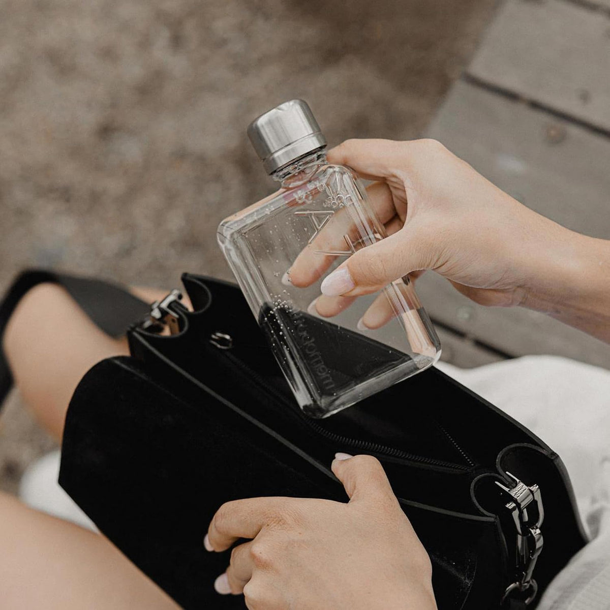 memobottle A7 6oz / 180ml - Slim & flat water bottle designed to fit in your bag - BPA-Free Tritan