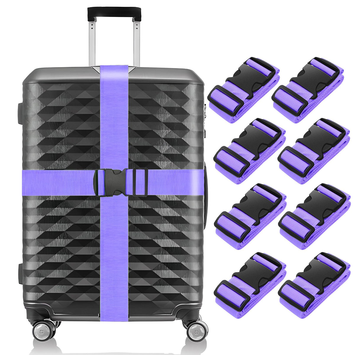 BILIONE Luggage Straps for Suitcases,79" Long Adjustable Luggage Belts