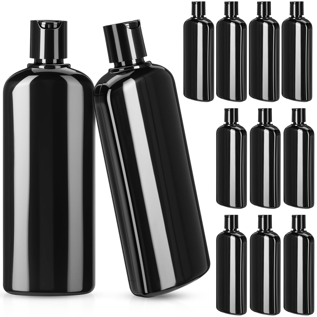Domensi 24 Pcs Plastic Travel Bottles for Toiletries, 6.8oz, White