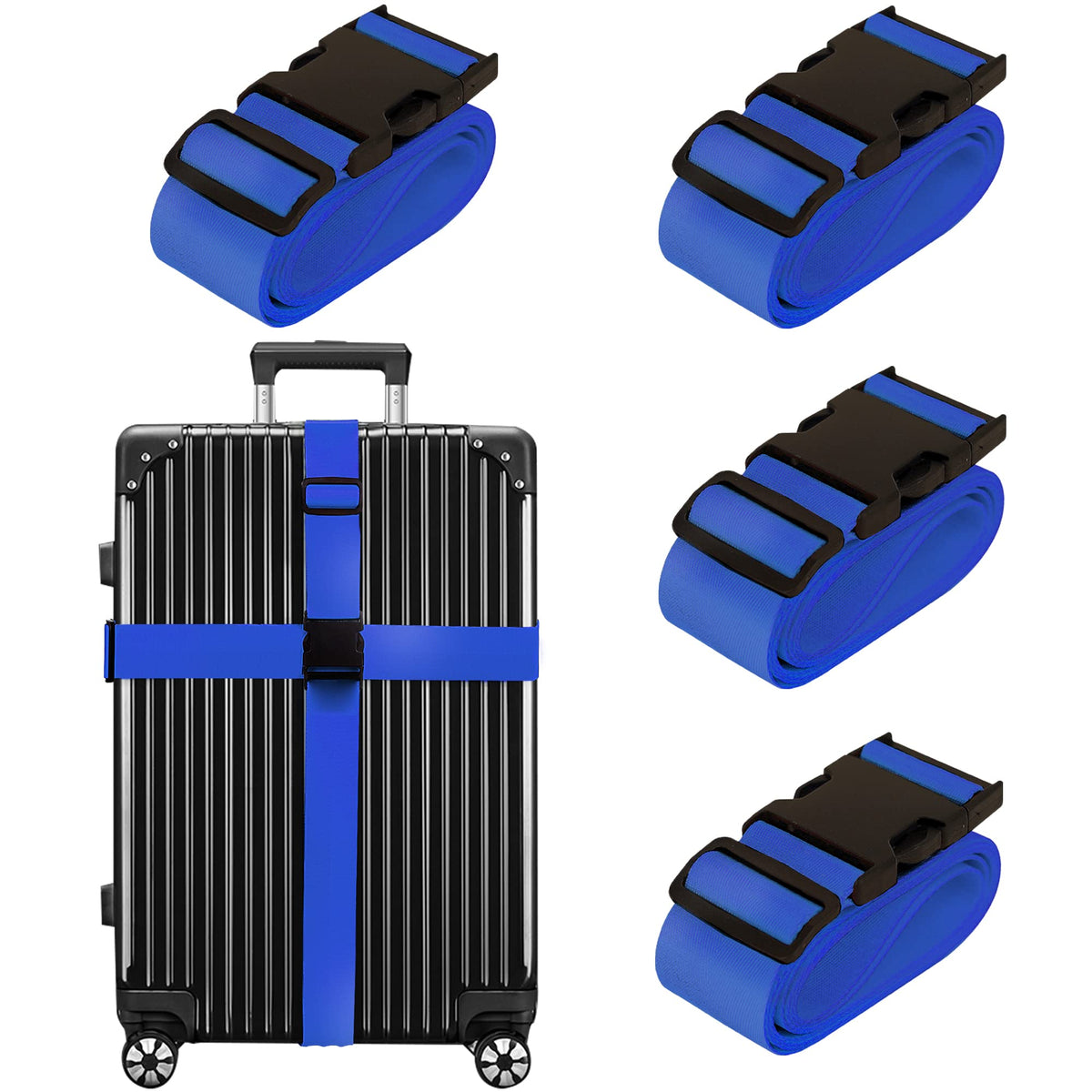 Chelmon Luggage Straps for Suitcases TSA Approved Travel Essentials 8 Pack