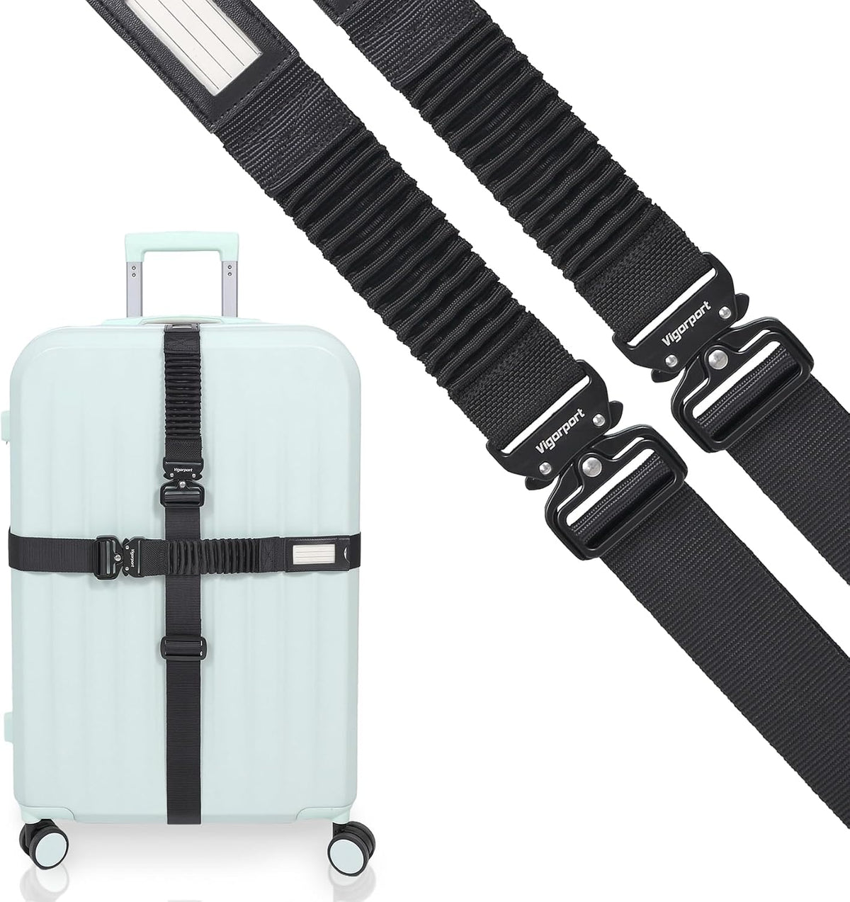 Vigorport Luggage Straps for Suitcases, Heavy Duty Luggage Belt Strap