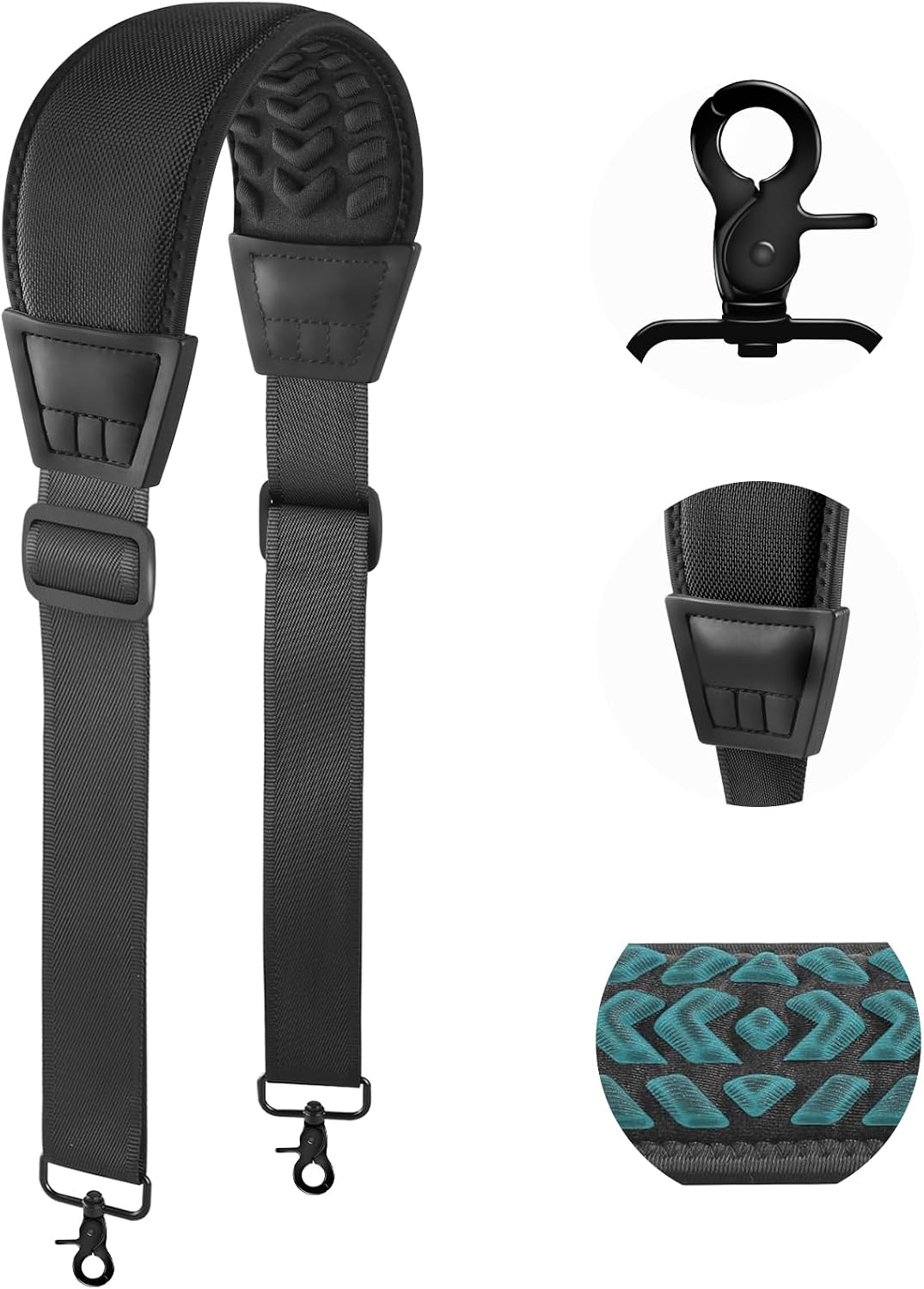 FIEIL 3D Air Cushion Ultra Comfortable Duffel Bag Strap,55" Universal Laptop Shoulder Strap, with Double Adjustable Buckles and Metal Hooksfor Briefcase Computer Messenger Bag (140CM Reduced Stress)