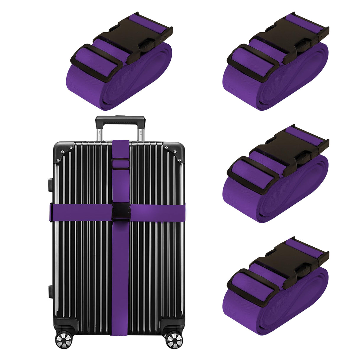 Chelmon Luggage Straps for Suitcases TSA Approved Travel Essentials 8 Pack