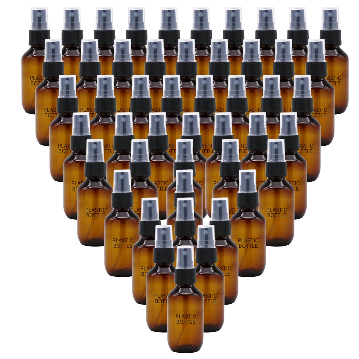 SYNTECSO 2oz Amber Plastic Spray Bottles, Fine Mist Water Bottle, 24 Pack