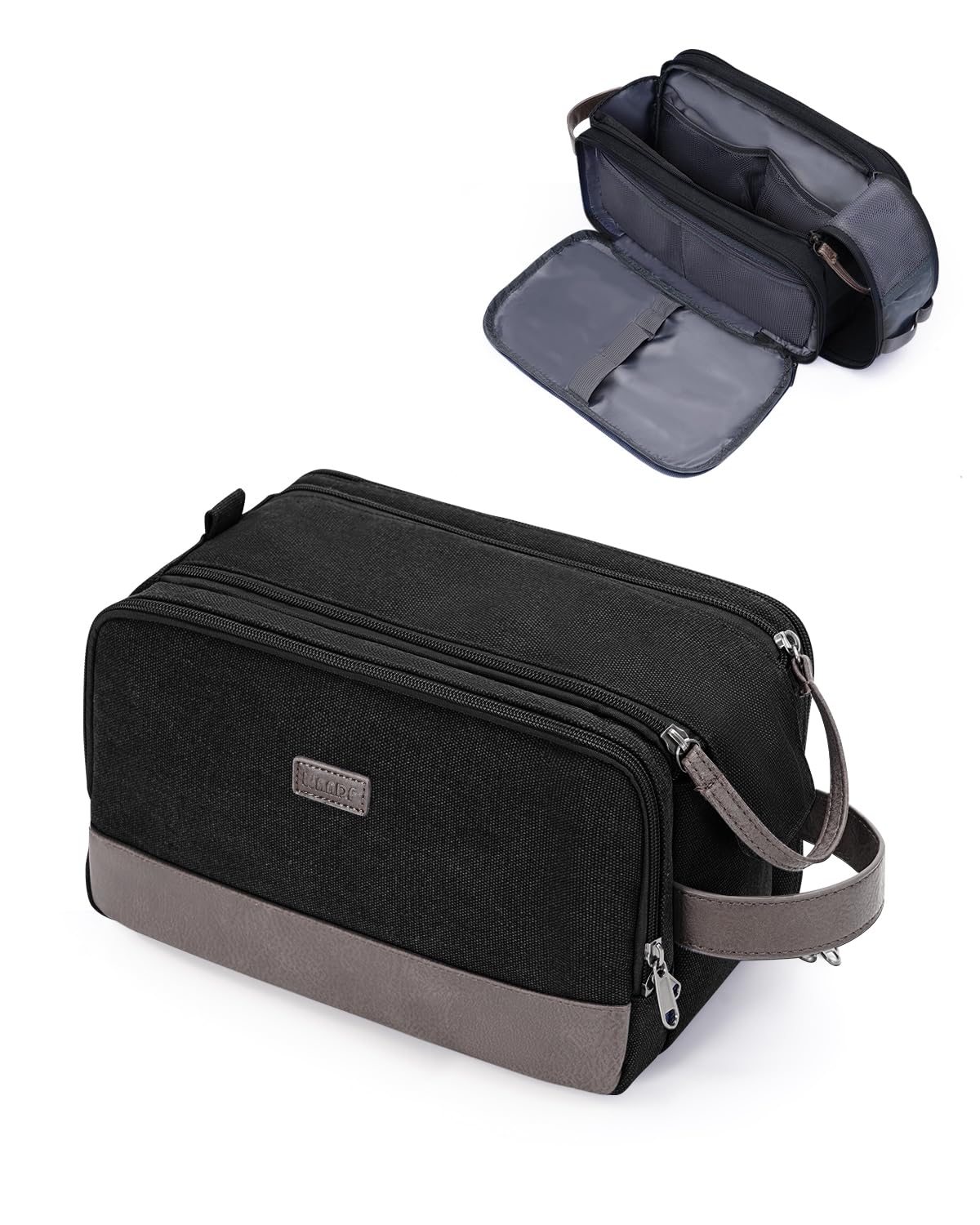 WANDF Travel Toiletry Bag for Men, Canvas Shaving Dopp Kit
