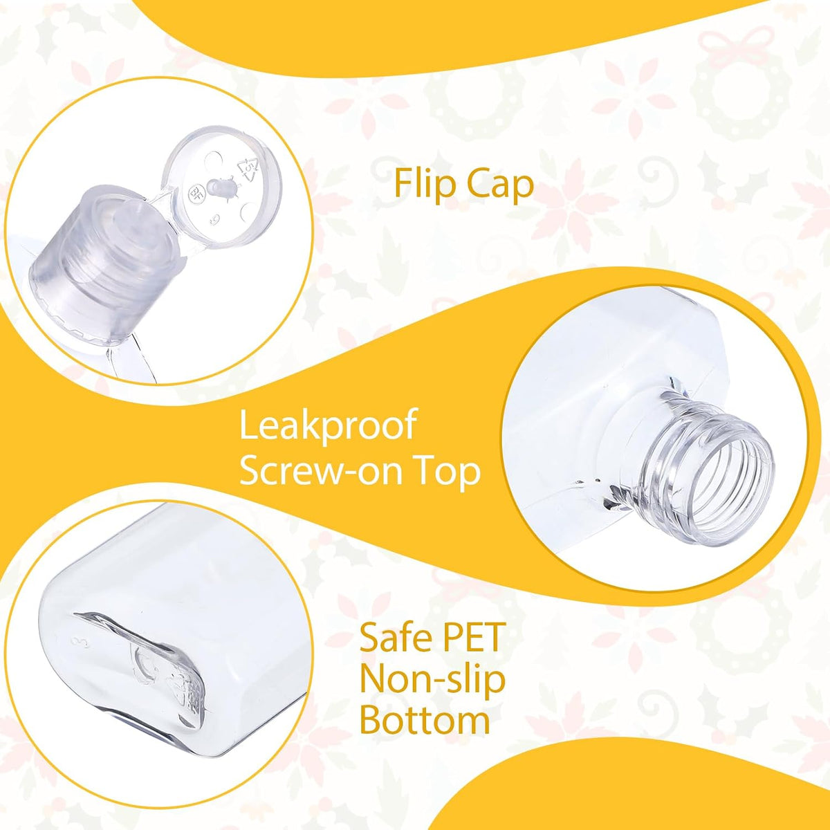 100 Pcs 1 oz Clear Plastic Travel Bottles, Empty Refillable Bottles with Flip Caps, Portable Containers for Business Trip, Outdoor Camping, Shampoo, Lotion and More